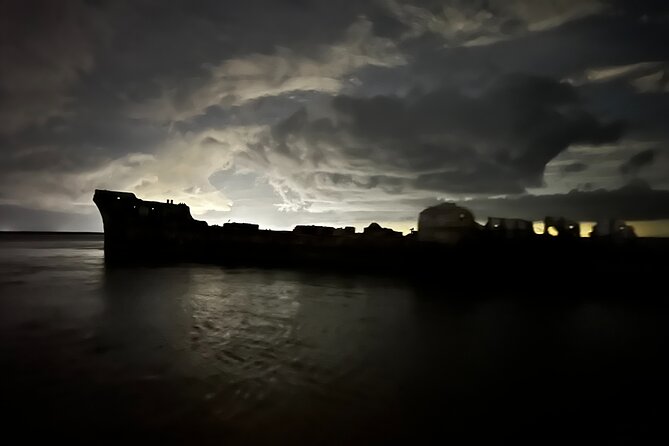 Haunted Harbor Tours – Galveston Ghost Boat - Leaving Pier 21 after sunset
