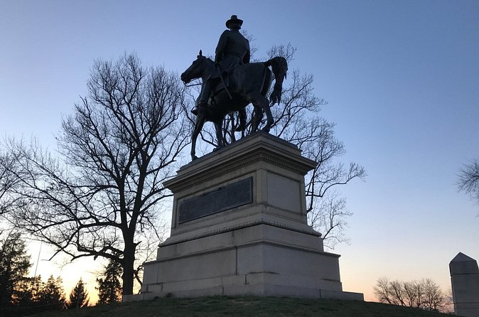 Haunted Smart Phone App Location Aware Walking Tour in Gettysburg - Major General Oliver O. Howard and soldiers on the hill