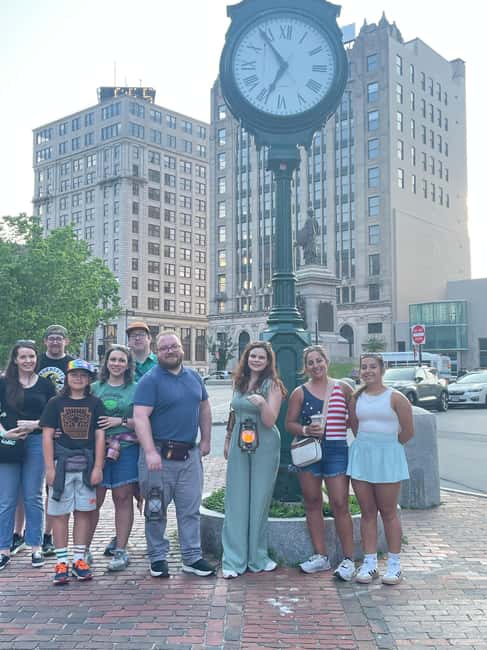 Portland: Ghost Walk - Starting beneath the green clock in Monument Square