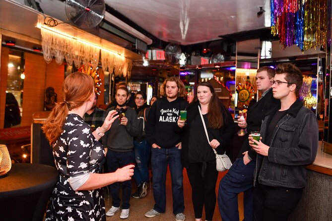 Salem Booze and Brews Haunted Pub Crawl by US Ghost Adventures - Salem after dark, with a drink in hand