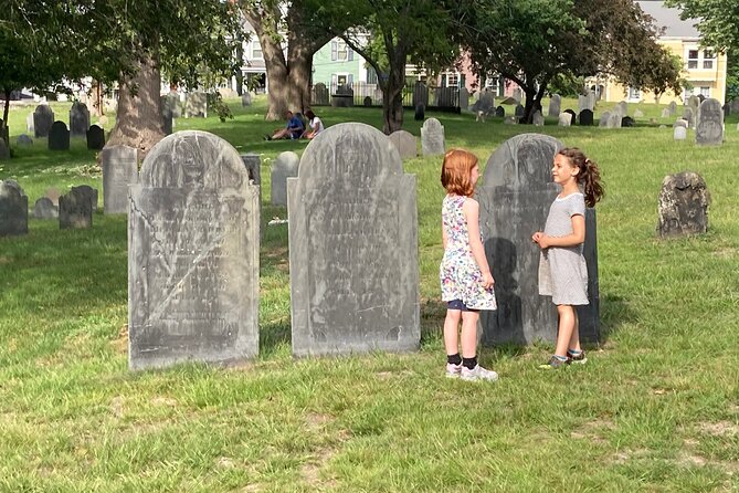 Salem Kids Slightly Spooky Tour - Broad Street Cemetery adds the spooky moment