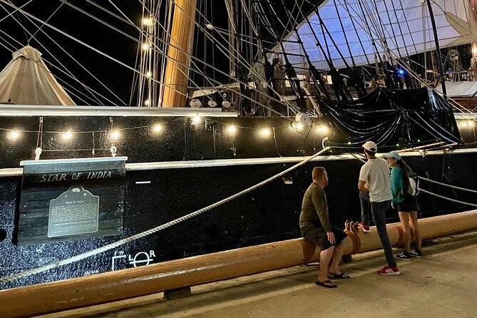 San Diego Embarcadero Waterfront Ghost Tour - The military ship, seen from the dock