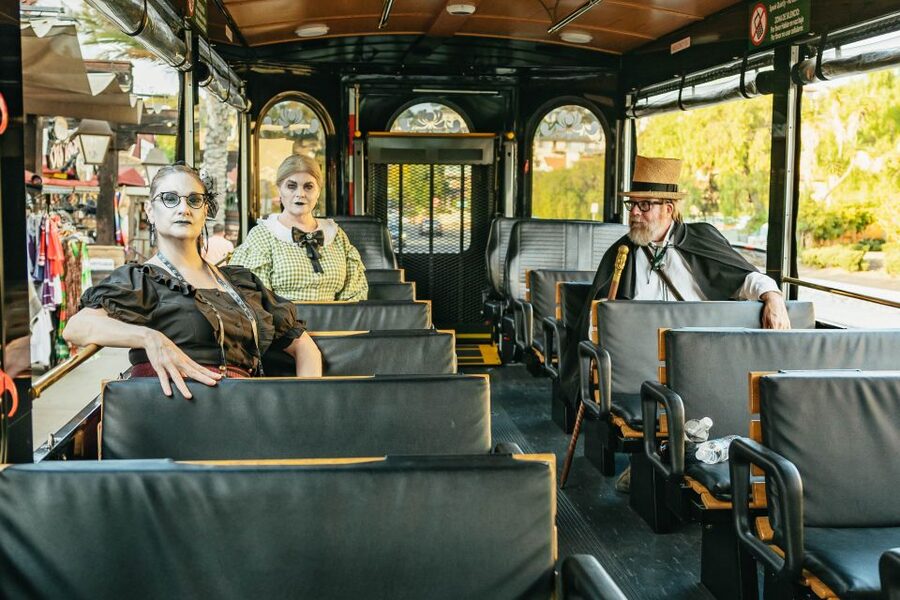 San Diego: Ghosts & Gravestones Trolley Tour - Boarding at Old Town Market