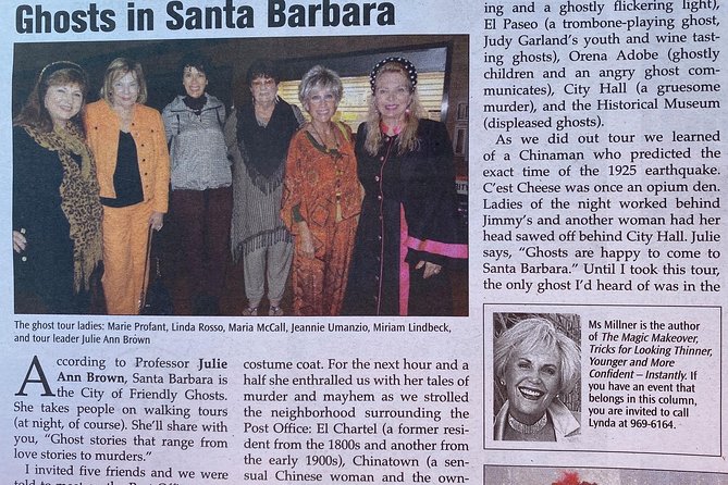 Santa Barbara Ghost Tour - 1 hour -"Invisible Becomes Visible!" - Why the small group matters