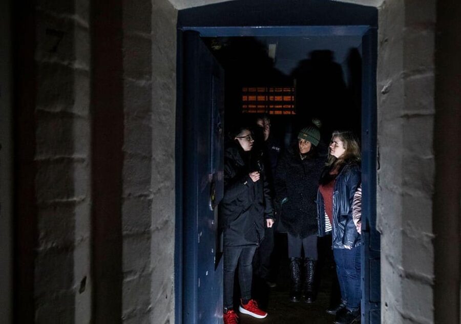 Shepton Mallet Prison Guided Ghost Tour - Entering Shepton Mallet Prison after sunset