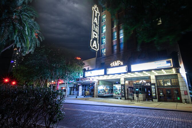 Tampa Terrors Spirits & Spirits Haunted Pub Crawl - Curtis Hixon Waterfront Park after dark