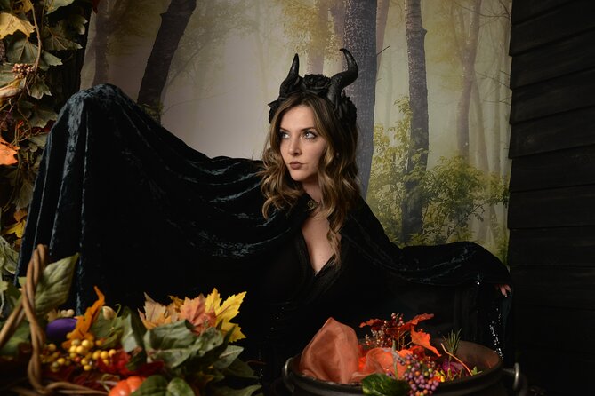 Witch Costume Photo Shoot - Olde Salem Village theatrical set - Who will enjoy the Olde Salem Village set most
