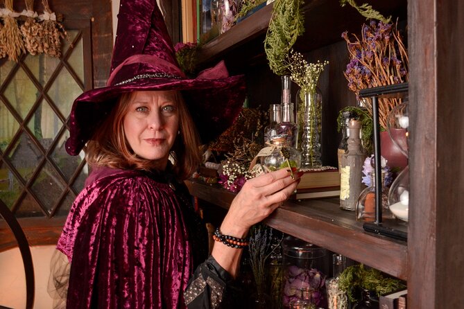 Witch Costume Photo Shoot - Witch Cottage theatrical set - Choosing a Witch or Wizard Costume